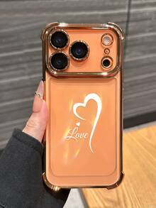 1 pièce Étui de téléphone transparent antichoc avec nom personnalisé, compatible avec Iphone11/12/13/14/15/16/16pro/16plus/16promax/17promax/17air, S26/S24Ultra/S23/S25/A56/A17/A36 et autres modèles, livraison rapide - Orange - Voir 4