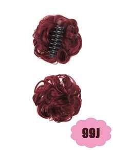 8 Inch Claw Clip On Messy Hair Bun Hairpieces Synthetic Black Brown Blonde Curly Wavy Hair Bun Donut Updo Chignon Hair Piece Hair Extensions For Women Girls - Multicolor - View 19