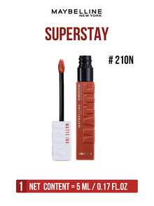 Maybelline Super Stay Matte Liquid Lipstick #210N 5ml: Highly Pigmented, Long-Lasting, Rich Matte Finish, Easy To Define Lips, Light Vanilla Scent, Easy To Apply, Suitable For All Skin Types. - Maybelline Super Stay Matte Liquid Lipstick 210N - View 11
