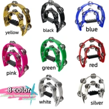 婚礼手鼓（1 件）——有 8 种颜色可选，双排设计，这款手鼓适合各种场合，如派对、聚会、音乐节、广场舞和婚礼庆典。 - 彩色 - 查看 2