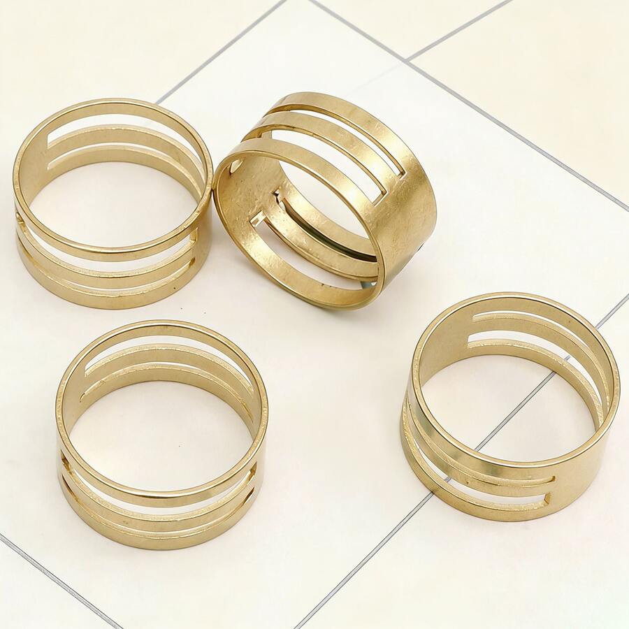 2 piezas/1 pieza Anillo abierto hecho a mano de 17 mm, Hallazgos de joyería DIY, Herramientas de artesanía de material de cobre, Accesorios de anillos de cuentas - Multicolor - Ver 1