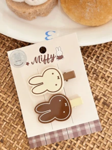 Bộ kẹp tóc hình thỏ dễ thương - Thiết kế đơn giản, ngọt ngào và độc đáo, phù hợp với kiểu tóc hàng ngày, là bộ sưu tập tuyệt vời cho học sinh, các cô gái trẻ và phụ nữ, cũng là món quà đáng yêu dành cho người thân/bạn bè. - Kẹp tóc hai màu đầu to - Xem 2