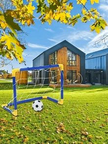 YH-DQ-3 Portería de Fútbol 2 en 1 con Balón - Set de Fútbol Portátil para Interior/Exterior, Fácil Montaje, Construcción Duradera de ABS, Perfecto para Diversión Familiar - Multicolor - Ver 4