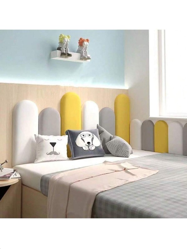 1pc Soft Padded Wall Sticker, Adhesive Foam Leather Wall Decor, Kids Room, Bedroom, Nursery, Waterproof, Anti-Collision, Easy Clean, Removable, Suitable For All Seasons