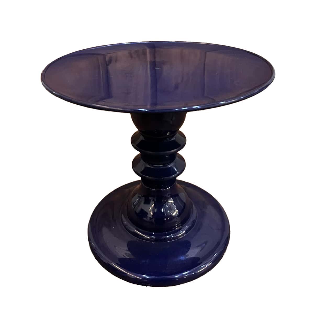 Mosaic Plate With Turned Base, 19.5 X 22 Cm, Decorative, ABS Plastic - Navy Blue - View 1