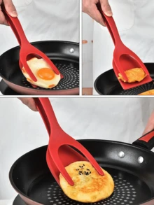 Kitchen 2-In-1 Double-Sided Shovel Clip Multi-Purpose Silicone Kitchen Shovel Clip Women And Men Nylon Easy-Grip Flip Spatula Suitable For Outdoor Cooking Picnic Camping BBQ And Home Kitchen Use Eggs Pancakes Steak And Fish Kitchen Accessories Camping Stuff Camping Gear Camping Essentials - Multicolor - View 4