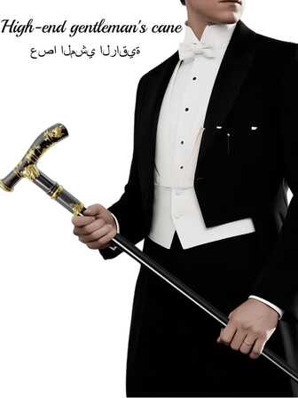 1 pieza Bastón de paseo de lujo para caballero con diseño de panda, material de metal, desmontable, bastón casual retro, adecuado para cosplay, actuación de mago, elegante estilo británico de alta gama, gran regalo para hombres