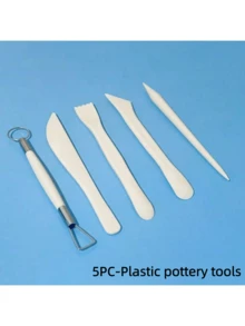 16pcs/8pcs/5pcs/1pc White Air Dry Clay Craft Kit, Polymer Clay Sculpting DIY Handmade Pottery Tool Set Including 1000g White Clay, 8pcs Plastic Fondant Tools, 5pcs Ceramic Art Tools, 1pc Clear Plastic Box - Sets - View 10