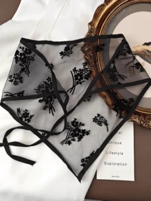 1 件法式蕾丝花头巾，田园风格，甜美日常佩戴，旅行，拍照头巾头巾发巾，头巾秋冬头带女士发带发饰女士度假装女士 - 白色 - 查看 11