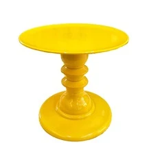 Mosaic Plate With Turned Base, 19.5 X 22 Cm, Decorative, ABS Plastic - Yellow Gem - View 4