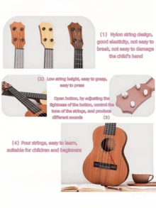 A Mini Guitar, Ukulele (Pick Included As A Gift). This Mini Guitar Instrument Is Ideal For Beginners And Serves Perfectly As A Ukulele Practice Instrument. Equipped With 4 Guitar Strings, It Produces Clear And Crisp Sound. It Is The Perfect Gift Choice – A Musical Present That Is Portable, Stylish, And Lightweight. - Multicolor - View 5