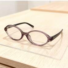 Oval Retro Vintage Blogger Eyeglass Frame - Light Grey - View 2