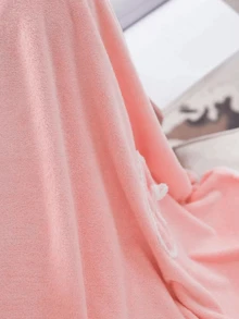 Ladies Shower Dress Coral Fleece Bathrobe - Thickened Wearable Bow Pocket Sling Bath Robe With Headband | Women's Long Plush Kimono Robe For Spa, Post Shower, Lounge | Ramadan Gift, Valentines Day Gift, Bridal Shower, Wedding Party, Christmas & New Year Pjs | Cozy Bathrobe Set For Women, Girls, Wives, Bridesmaids | Home Loungewear, Hotel Spa Wear, Bathroom Essentials, Luxury Gift Idea