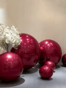 4 piezas (10 Pulgadas + 15 Pulgadas + 22 Pulgadas + 32 Pulgadas) Globos de Foil Burdeos - No se necesita helio, reutilizables, base resistente, superficie reflectante, adecuados para el Día de San Valentín, boda, cumpleaños, Día de la Madre, fiesta de jardín y decoración de diversos eventos. Decoración de fiesta de cumpleaños, globos de cumpleaños, decoración de eventos, estructura duradera, globos fáciles de instalar, decoración de fiestas, decoración navideña, planificación de celebraciones. - Multicolor - Ver 4