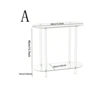 亚克力椭圆边桌，2/3层小型立式茶几，窄边桌，客厅边桌，沙发桌，沙发旁，客厅和卧室床头柜，易于组装，节省空间 - 彩色 - 查看 8