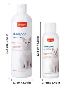 GJYC PET شامبو وبلسم للقطط 2 في 1 - صيغة لطيفة، تجربة تنظيف فاخرة، تسريح سهل، مغذي للفراء الناعم والصحي للقطط - أبيض - مشاهدة 8
