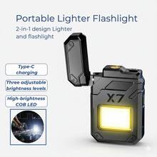 Encendedor Luminoso Impermeable con Linterna 3 Modos, Recargable - Negro - Ver 4