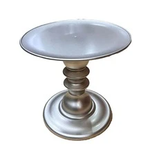 Mosaic Plate With Turned Base, 19.5 X 22 Cm, Decorative, ABS Plastic - Silver - View 1