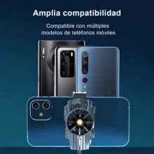 Enfriador para teléfonos gaming, enfriador para teléfonos móviles, almohadilla de refrigeración de doble ventilador de gran superficie, enfriador para teléfonos con doble batería, enfriador para mandos, ventilador de refrigeración universal para teléfonos, enfriador para teléfonos dedicado a la transmisión en directo, apto para dispositivos Android e iOS, sistema de refrigeración por aire. - Negro - Ver 11