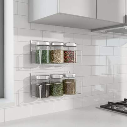 壁掛け式アクリル製スパイスラック、クリアスパイスラック収納オーガナイザー、キャビネットドア、キャビネット、キッチン壁面に適したハンギングスパイスラック