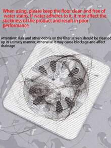 50pcs/30pcs/10pcs/5pcs Disposable Bathroom Sink Hair Catcher, Self-Adhesive Drain Cover, Reusable Shower And Bathtub Hair Catcher, Easy To Install Drain Filter Stickers For Kitchen Sink, Laundry Room, Effectively Block Hair And Prevent Insects, Bathroom Cleaning, Disposable - 銀色 - 查看 3