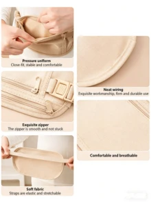 隐藏式防盗腰包 - 旅行礼品袋，可装护照、现金、跑步和健身装备 - 黑色 - 查看 4