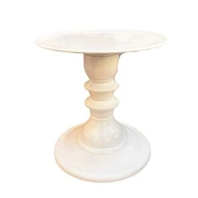 Mosaic Plate With Turned Base, 19.5 X 22 Cm, Decorative, ABS Plastic - White - View 2