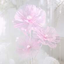 1pc Giant Silk Poppy Flower Bouquet, Wedding Aisle Decor, Home & Outdoor Decoration, Valentine's Day, Artificial Flower - White - View 11