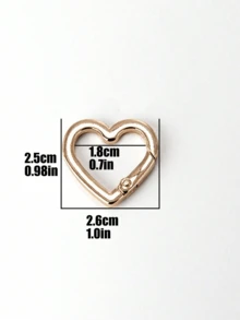 3pcs Heart-Shaped Spring Ring Metal Buckles | Spring Buckles For Bags, Clothing, And Accessories; DIY Luggage And Keychain Hardware Accessories; Sturdy, Durable, And Versatile - 金色 - 查看 3