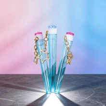 3pcs Rhinestone Decorated Star Shaped Cone Storage Tubes, Waterproof&Portable Tubes With Top Lids&Star Keychain, King Size(115mm) Colorful Cone Tubes, Moisture-Proof And Shatter-Proof Sealed Container, Suitable For Cigars And Other Items, For SmokersGift For Besties, Friends, Smokers - Màu xanh nhạt - Xem 5