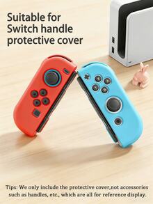 OLED/Switch NS Joy-Con 控制器保护壳 - 全套左右手柄保护套，Switch 游戏配件，保护 Joy-Con 控制器免受损坏，防油防刮，易于安装和拆卸，多种颜色可选 - 白色、黑色、紫色、透明等。