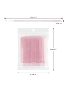 100pcs/Pack Micro Eyelash Brushes - Black Micro Mascara Wands - Disposable Micro Brushes - Micro Eyelash Lift Brushes - Ultra Fine Fiber Lash Brushes, Suitable For Eyelashes, Eyebrows, Eyeshadow, Can Be Used As Spiral Brushes.,Giveaways - Pink - View 6