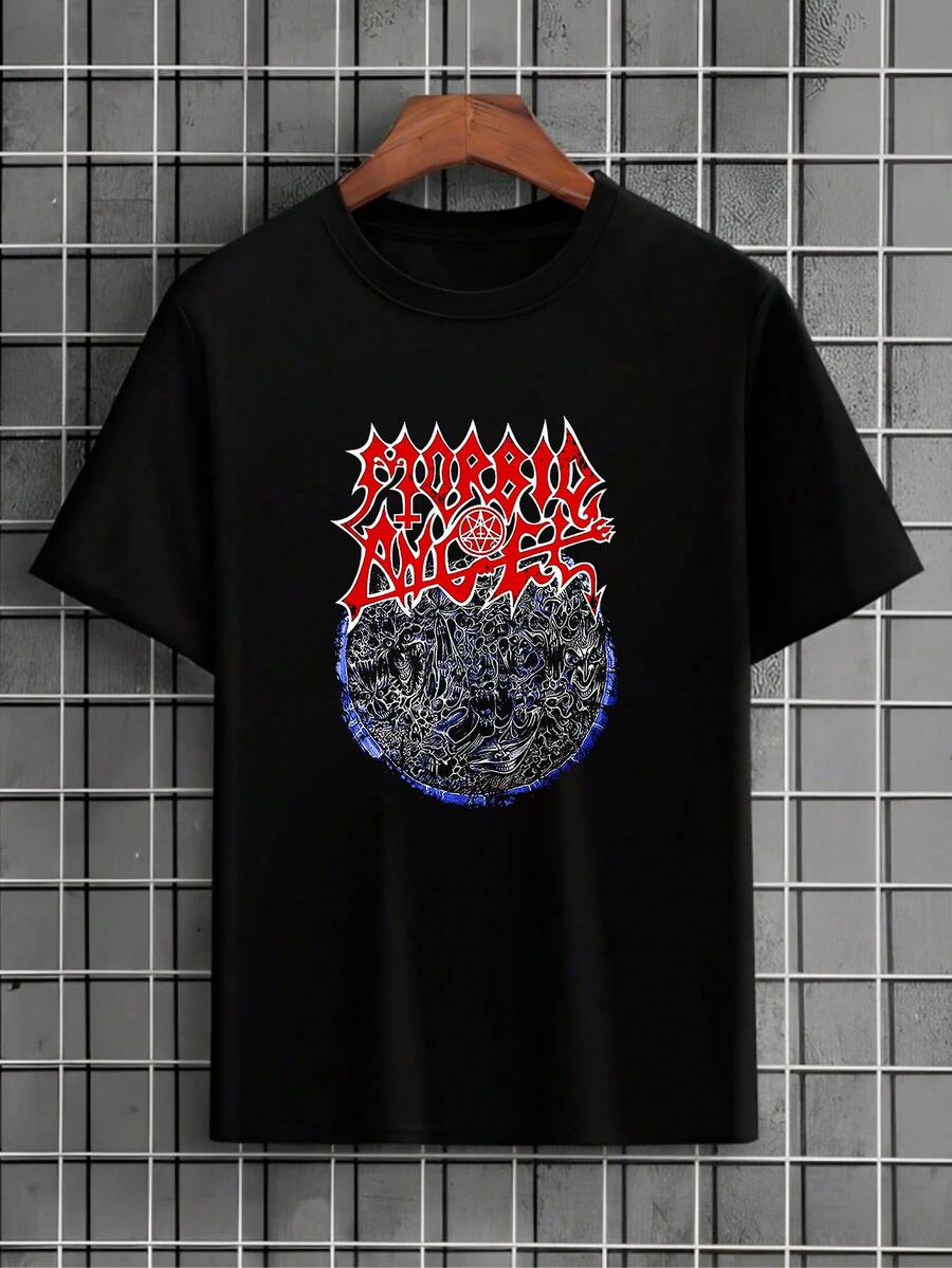 Morbid Angel T-Shirt, Rock Band, International Music, Unisex Shirt/Blouse, Men's/Women's, 100% Cotton, New Release, Immediate Shipping, Black, White, Plus Size - 黑色 - 查看 1