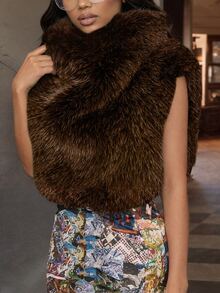 Áo tank top nữ thời trang cổ cao, chất liệu flanel mềm mại, không co giãn, dáng dài vừa phải, màu nâu. - Cà phê nâu - Xem 9