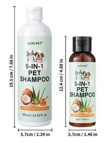 GJYC PET Shampoo per cani 5-in-1, lenisce il prurito della pelle! | naturale, avena e aloe vera | Lavaggio delicato per cuccioli dalla pelle sensibile | Rimuove l'odore del cane - Multicolore - Visualizzare 6