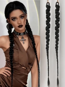 24 Inch Braided Wig, European And American Style Boxer Braid, Bubble Braid, Ponytail, Twist Braid, Double Ponytail Synthetic Wig For Women - Multicolor - View 2