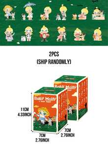 Pop Mart Labubu POPMART Molly & Tobby Series Blind Box Figurine, 12 figurine obișnuite + 1 secretă, drăguțe modele de viață cotidiană și prietenie cu pisici însoțitoare, expresii ciudate, jucărie de colecție pentru fanii POPMART, iubitori de pisici, cadou perfect pentru prieteni și iubiți - Multicolor - Vizualizare 13