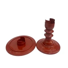 Mosaic Plate With Turned Base, 19.5 X 22 Cm, Decorative, ABS Plastic - Terracotta - View 3