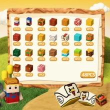 48/100/200/300pcs Magnetic Building Blocks, 0.78 Inch, Magnetic Bricks For Mining World, Farm Life, Farming And Raising Animals, Cozy Home Series Building Cubes Toy Set, STEM Educational Sensory Toys, Best Christmas, Halloween, Birthday Gift For Kids 3+ Years Old Boys And Girls, 2026 Model - Multicolor - View 10