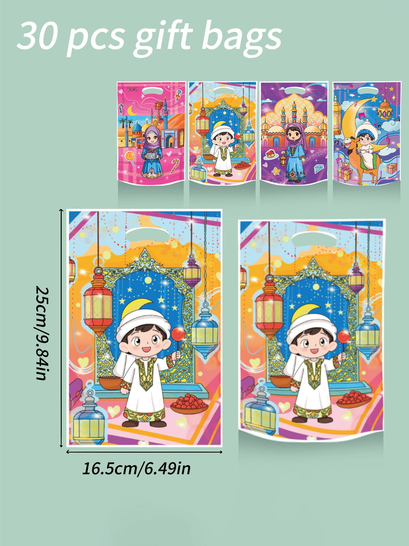 10/30/50 Pcs Star And Moon Pattern Gift Bags, Star And Moon Festival Theme Gift Packaging Bag Handbags, Arabic Gift Bags, Birthday Party Decorations, Wedding Supplies, Bridal Shower Gift Bags, Wedding Return Gifts, Babe Shower Return Gifts, Holiday Theme Party Gift Bags, Party Decorations, Gift Distribution Bags, Gift Packaging Supplies - Four In One - View 7