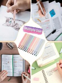 12支装Morandi方形荧光笔，色彩丰富，书写流畅，笔尖柔软，不褪色，速干，适用于日记、笔记，是理想的学生文具。采用多种生产工艺精制而成，适合返校季、开学季、学习用品、学校用品，也可作为情人节礼物，颜色和款式随机。（12支/套） - 彩色 - 查看 6