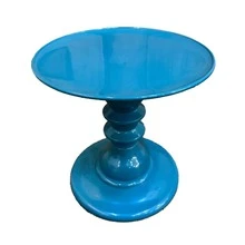 Mosaic Plate With Turned Base, 19.5 X 22 Cm, Decorative, ABS Plastic - Mint Blue - View 1