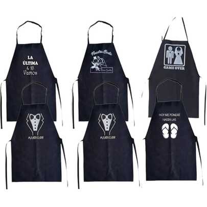 Paquete de 30 Mandiles para Boda - Divertidos y con Colores Variados: Negro.