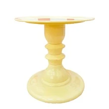 Mosaic Plate With Turned Base, 19.5 X 22 Cm, Decorative, ABS Plastic - Candy Yellow - View 2