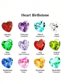 1 set Juego de aretes de 3/7 cm + collar, set de 12 estilos con incrustación de piedras de nacimiento, joyería de moda, personalizable con nombres, estilos para el Día de San Valentín, set de joyería, regalo de cumpleaños - Estilo 3 - Ver 6