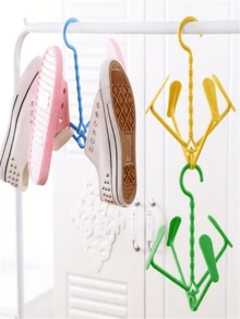 1 pieza Estante portátil para secar zapatos en el balcón con ganchos, multifuncional - Multicolor - Ver 12