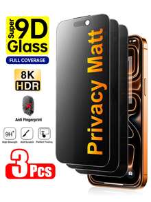 3 pezzi Pellicola protettiva per schermo opaca e anti-spia compatibile con 17 Pro [6,3 pollici], copertura completa anti-riflesso, anti-impronte, per iPhone 17 Pro Max/17 Air/16 Pro Max/16 Pro/16 Plus/16/15 Pro Max/14 Pro Max/13/12/11, protezione dello schermo anti-impronte 2,5D opaca, anti-spia, facile da installare senza bolle, accessori essenziali per regali di Natale, protezione dello schermo applicabile per uso quotidiano, in ufficio e a casa, accessori per telefono resistenti all'acqua, agli urti e ai graffi - 3 pezzi - Visualizzare 2