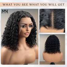200% Density Curly Lace Front Wig 13x4 13x6 HD Lace Frontal Wigs Human Blended Wig - 5x5 Curly Wig Glueless Jerry Curly Deep Wave Brazilian Virgin Hair Lace Front Wigs Curly Water Wave Lace Front Wig For Women - Natural & Black - View 9