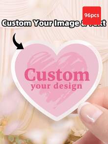 1-96张定制心形贴纸 - 透明防水防油贴纸，可定制照片、图案、标志和文字，适用于节日装饰、生日礼物、新年礼物、礼品包装、信封、情侣、家人、父母、朋友等 - 非常适合婚礼、情人节、母亲节、父亲节、生日派对、周年纪念日 - 多色2 - 查看 61