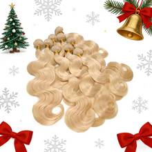 BINF #613 10A 蜂蜜金水波紋真人髮，真髮，8-30 英吋，接髮片，金色髮片，巴西髮 - S613 - 查看 6